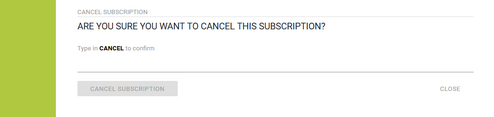 Cancel a Susbcription Cancel a Susbcription